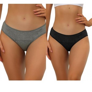 Allegra K Women's Mid-Rise Available in Plus Size Hipster Underwears 2 Packs - 1 of 4