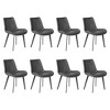 WJSHome Modern Dining Chairs Set of 8, Minimalist Kitchen & Dining Room Chairs, Upholstered PU Leather Cushion Seat and Sturdy Metal Legs - 2 of 4