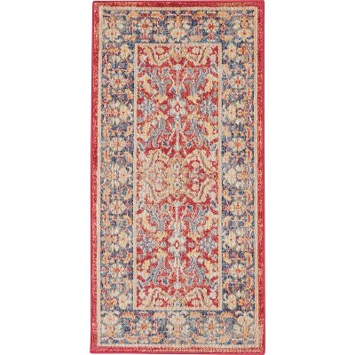Global Vintage GLB02 Red Area Rug Persian Vintage Floral By Nourison