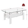 Coffee Tables Rectangular, Coffee Tables Contemporary With Tempered Glass Tabletop And Mdf Layer, Coffee Tables Modern-Cuddlewood - 4 of 4