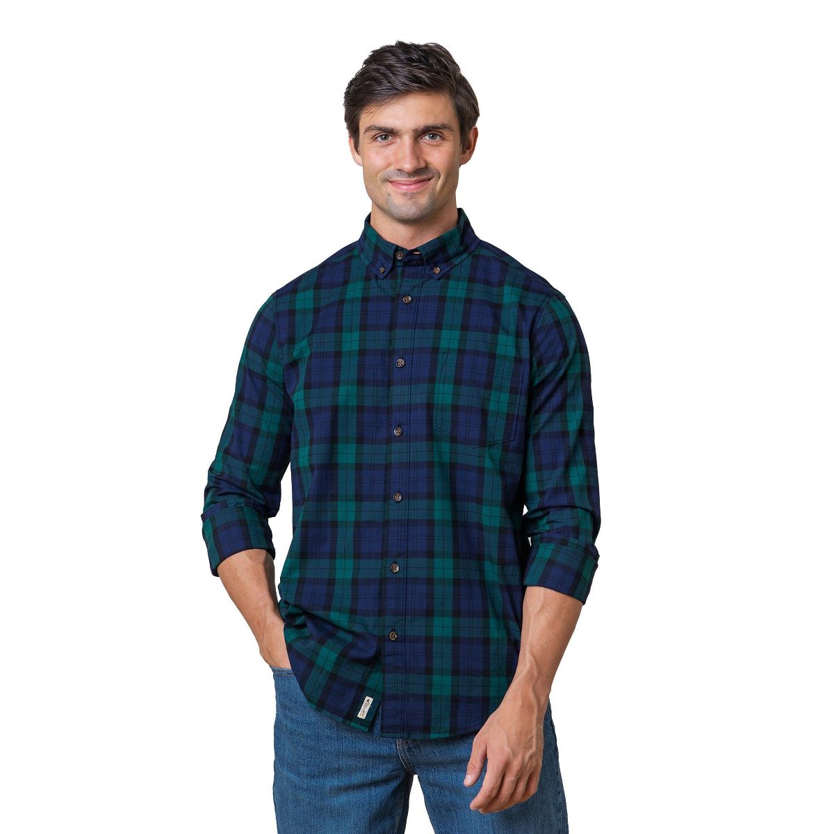 Hope & Henry Mens' Long Sleeve Stretch Poplin Button Down Shirt - thumbnail 6