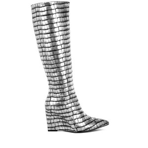 Bass Head Croco Metallic Long Boots - 1 of 4