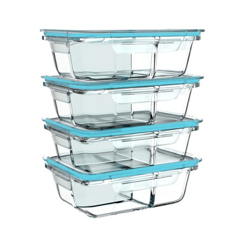 Lexi Home 3-compartment 35 Oz. Glass Meal Prep Container : Target