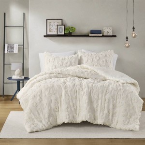 Angel Sar Animal Chenille Duvet Cover Set, Full/Queen Size Textured Bedding with 2 Shams, OEKO-TEX Certified - 1 of 4