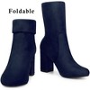 Perphy Women's Rounded Toe Block Heeled Foldable Non-Zip Sock Ankle Boots - 2 of 4