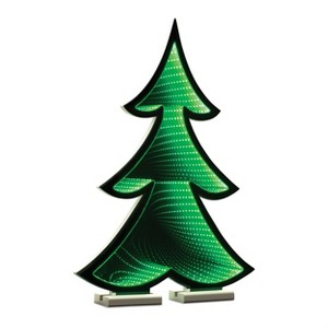 Green Pine Tree Ekkolight Acrylic LED 23.5" Christmas Infinity Light for Seasonal Home Displays by Melrose - 1 of 4