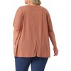 Women's Plus Size Crew Neck Short Sleeve with Pockets Summer Casual Blouses - Agnes Orinda - 4 of 4