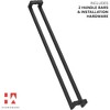 Modern Black Push Pull Door Handle – Long Stainless Steel Handle for Glass, Barn, Wood, or Shower Doors – Contemporary Front Entry or Interior Use - 2 of 4