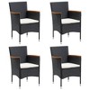 vidaXL Patio Dining Set Outdoor Dining Set Table and Chair Set for Garden - 63" Table Length Black 4 Items - 4 of 4