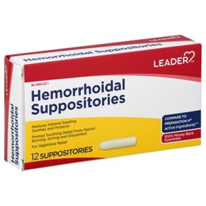 Leader Hemorrhoidal Suppositories 12 ea - 1 of 4