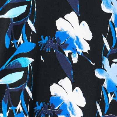 black watercolor floral