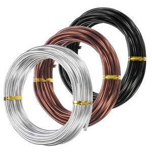 Unique Bargains Anodized Aluminum Flexible Bonsai Training Wire 3 Rolls - 1 of 4