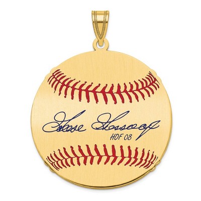 Black Bow Jewelry 14K Gold Plated GOOSE Gossage Signature LG Enamel Baseball Pendant