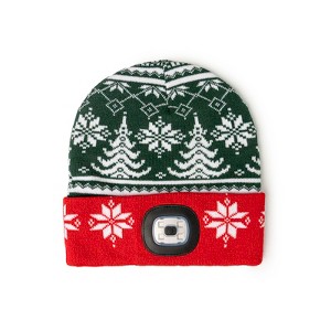 Night Scope Christmas Holiday Rechargeable LED Beanie - 1 of 3
