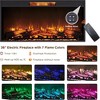 SinCiDo 70" Fireplace TV Stand, for 80" TV, w/ 36" Electric Fireplace, Remote Control, 3D Types of Flames & LED Lights, Slatted Sliding Doors,Drawers - 4 of 4