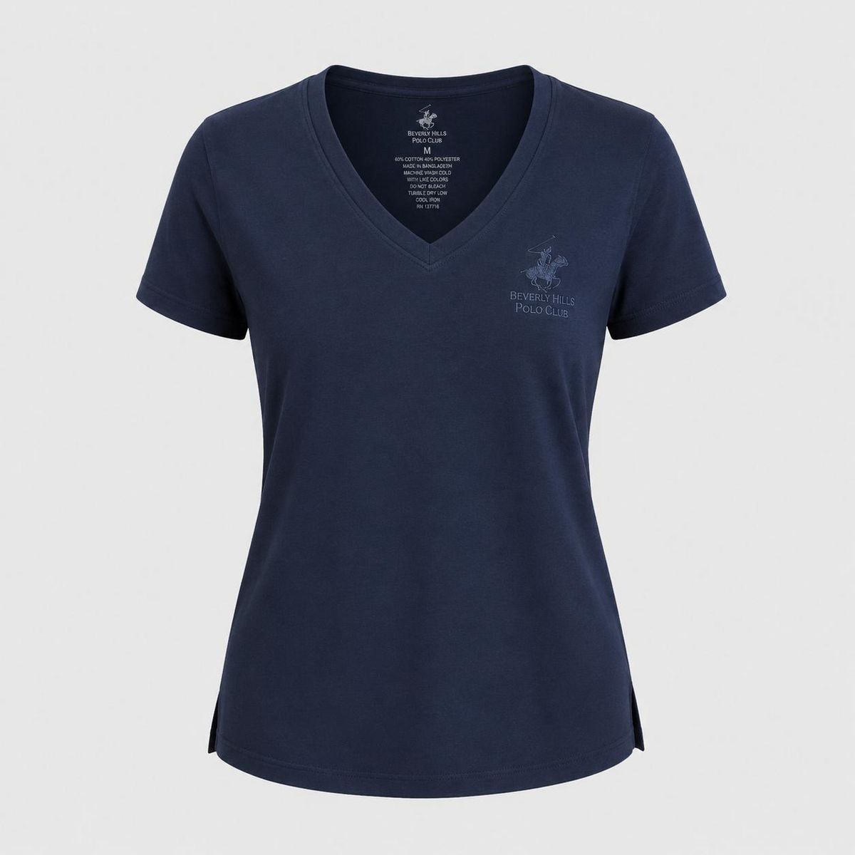 Beverly Hills Polo Club Women's 5-Pack V-Neck T-Shirt Relaxed Side-Vent Tee, 5-Pack Assorted Colors (S-XL) - thumbnail 5