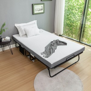 KTMBDW Folding Bed with Mattress - Cot Size Frame - Portable Rollaway Guest Bed with Memory Foam Mattress - Space-Saving Foldable Design - 1 of 4