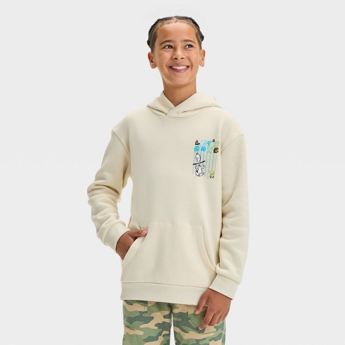 Boys Snoopy Hooded Pullover Sweatshirt Art Class Off white Target