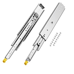 VEVOR 1 Pair Full Extension Drawer Slides 18 20 22 28 30 32 36 38 40 44 48 52 56 60 in, 500 lbs Load Capacity Locking Drawer Slides, Silver - 1 of 4