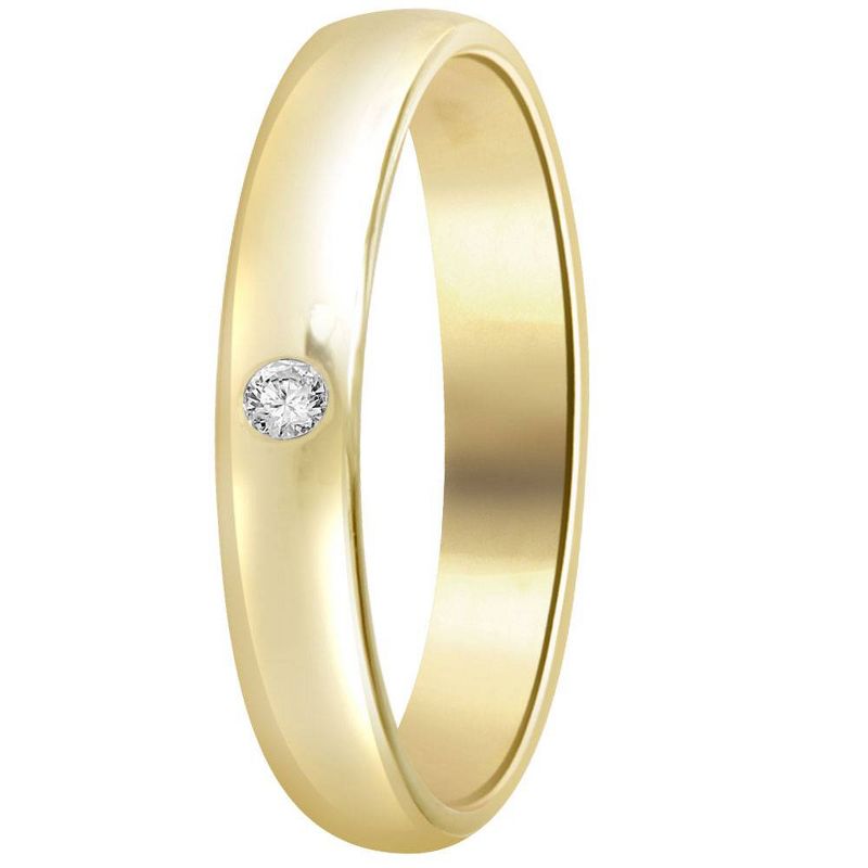 Pompeii3 Bezel Solitaire Diamond Engagement Promise Gold Ring, 2 of 5