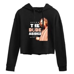 Women's - The Big Lebowski - In A Robe, The Dude Abides Cropped Graphic Hoodie - 1 of 2