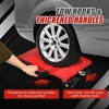 4 PCS Car Dolly Set with Tow Hook, 8000 LB Vehicle Dollies with Sidebar, Reinforced Handle, Wheel Dollies with Brake, Ideal for Moving Truck, Vehicle - 4 of 4
