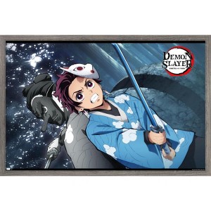 Trends International Demon Slayer - Tanjiro & Urokodaki Forest Framed Wall Poster Prints - 1 of 4