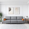Costway Modern Modular 3-Seat Sofa Couch w/ Side Storage Pocket & Metal Leg Ash Grey - 3 of 4