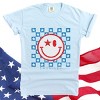 Simply Sage Market S.W.Smiley Checkered Patriotic Garment Dyed Tee - 3 of 4