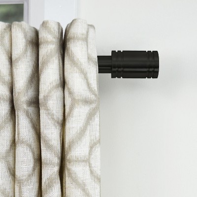 Versailles Lexington RingletsSteel Heavy Duty Curtain Rod Set for Windows 48" - 86" Black