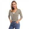 BLUEMING Women’s Cropped Button-Front Cardigan - Textured Knit with 3/4 Sleeves & Elevated Everyday Silhouette - 3 of 4