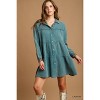 Slickblue Women's Tiered Gauze Dress, Cotton Fabric, Animal Print Contrast, Pockets, Relaxed Fit, Lagoon/Ash, Size S-L - 2 of 4