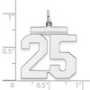 Black Bow Jewelry Sterling Silver, Athletic Collection, Large Polished Number 25 Pendant - 4 of 4
