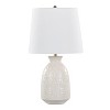 LumiSource (Set of 2) Claudia 20" Contemporary Table Lamps Off-White Ceramic, Polished Nickel Accents and White Linen Shade - 2 of 4