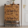 Nasitip Freestanding 2 Flip Drawer Shoe Cabinet, Narrow Entryway Organizer with Metal Legs & Hidden Storage, 48.4" Tall - 3 of 4