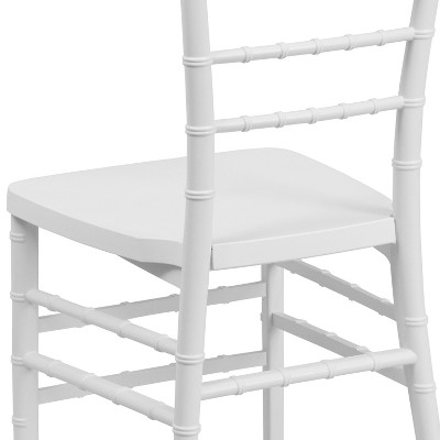 White Resin Armless Stacking Chiavari Dining Chair