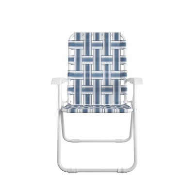 Priscilla French Blue and White Folding Outdoor Chair