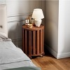 FONTOI Set of 4 Solid Wood Stackable Stools Living Room Accent Chair, Round Dining Stool, Home Office Chair, Walnut, Brown 14.96"* 14.96"*21.46" - 2 of 4