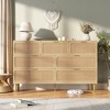 Rattan Dresser with 7 Drawers, Tall Modern Closet with Deep Storage, Large Chest of Drawers with Wide Top - 3 of 4