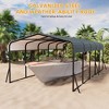 12x24FT Metal Carport Kits with Galvanized Steel Roof, Heavy Duty Metal Roof Carport with Enhanced Base for Tractors, Pickup, Boat, Car - 2 of 4