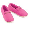 Collections Etc Rosette Plush Terry Cloth Padded Foot Bed Skid-Resistant Slippers - 3 of 4