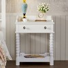 Elegant Wooden Nightstand with Drawer and Open Shelf, Rustic Wood Side Table with Storage for Bedroom or Living Room – Maison Boucle - 2 of 4