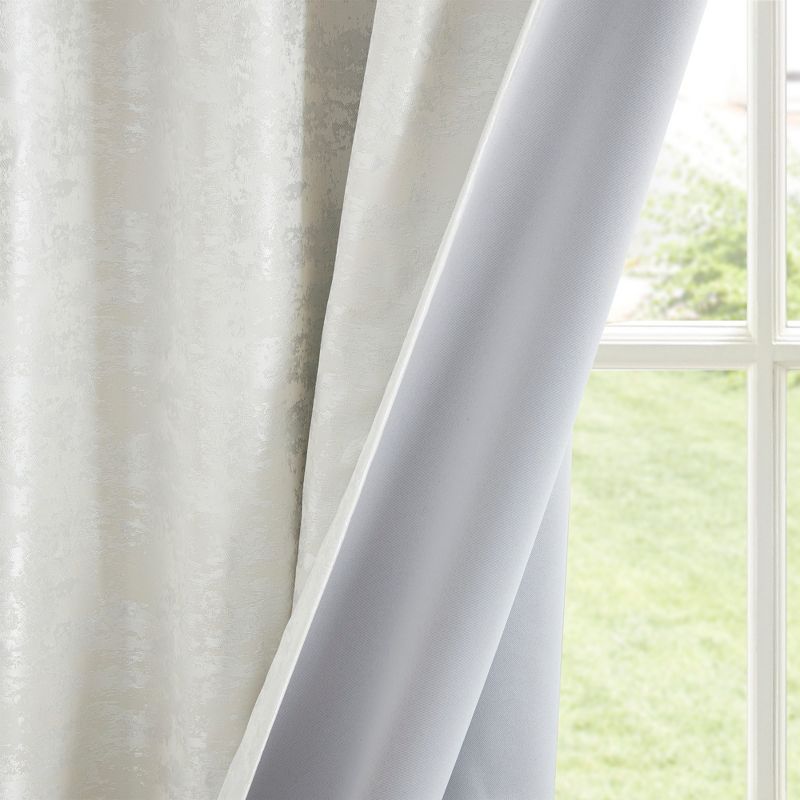 Cassius Jacquard Lined Total Blackout Rod Pocket/Back Tab Curtain Panel, 5 of 10