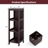 Costway Bathroom Floor Cabinet Side Wooden Storage Organizer with  Removable Drawers Brown/Black/Grey/White - 3 of 4