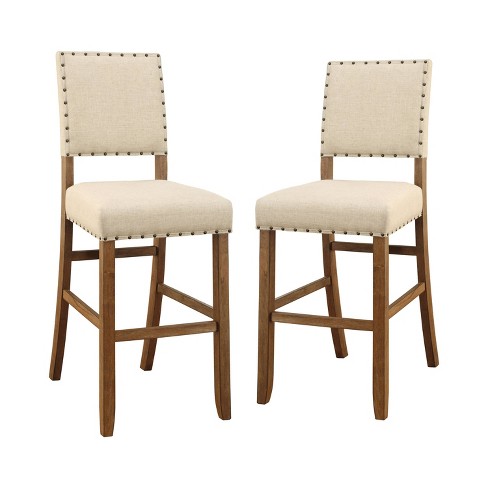 Set of 2 Eliza Rustic Bar Height Chair Natural - HOMES: Inside + Out - image 1 of 4