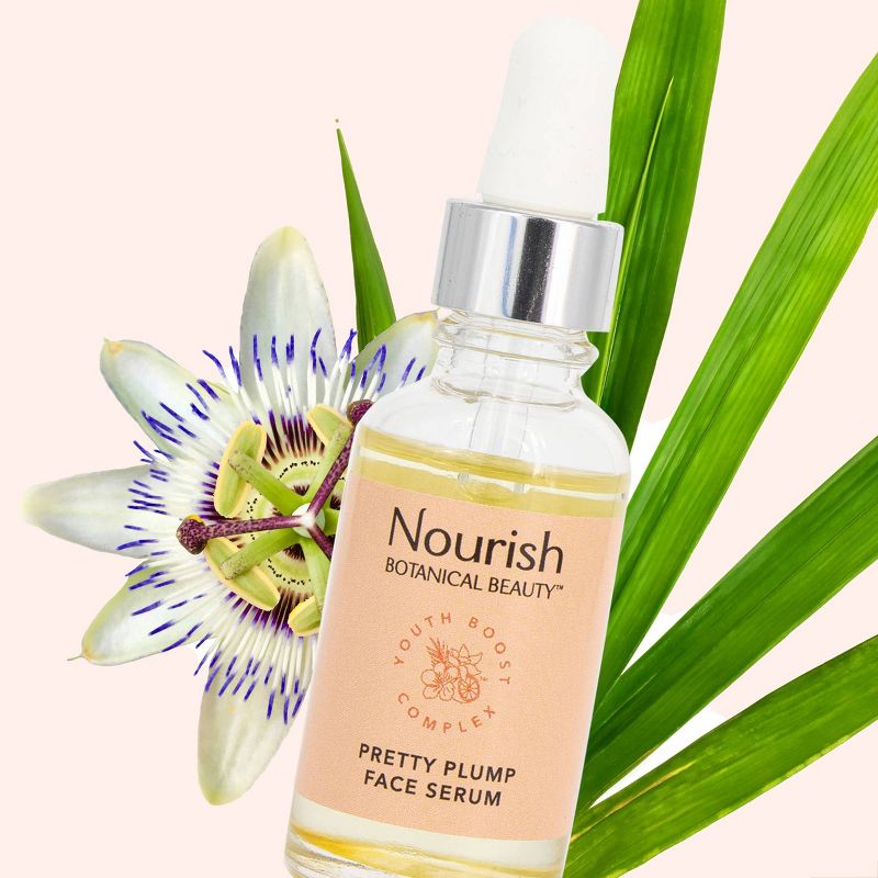 Nourish Organic Botanical Beauty Pretty Plump Face Serum - 1 fl oz, 3 of 5