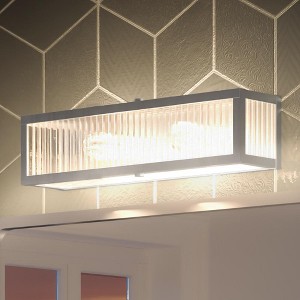 Urban Ambiance Luxury Minimalist Bath Vanity Light,  5"H x 14"W,  Stainless Steel Finish, UHP3580 - 1 of 4