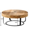 Anybear Modern Round Black Coffee Table Wooden - 3 of 4