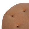 Sapphtopaz Modern Ottoman with Button Tufted Upholstered Round Foot Stool with Wooden Legs Shoe Bench Footstool for Living Room, Entryway - 4 of 4