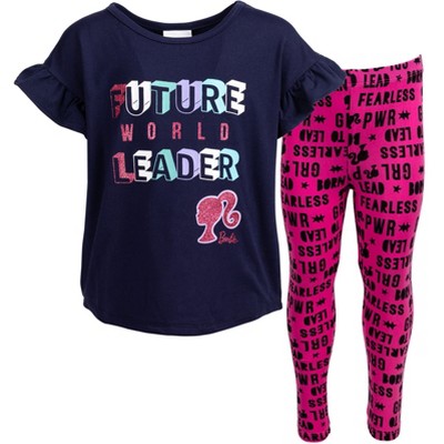 Barbie Girls T-Shirt and Leggings Outfit Set Little Kid to Big Kid